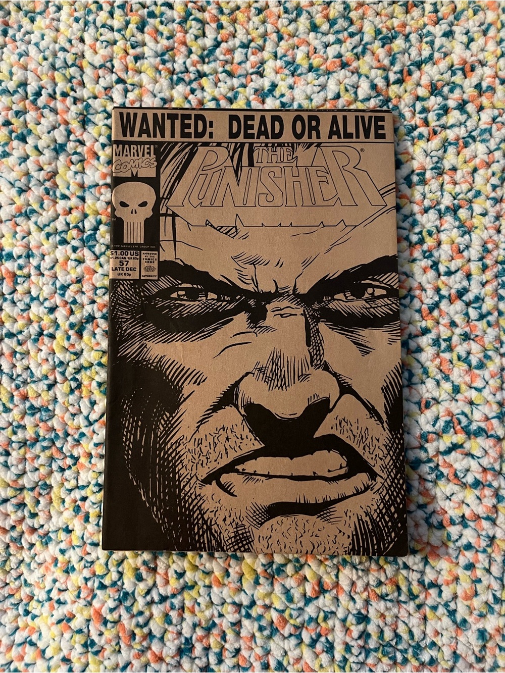 Marvel Comics Wanted Dead or Alive The Punisher #57 Late Dec 1991 comic book